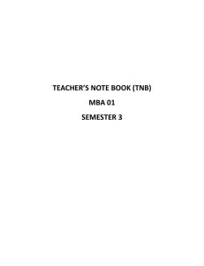 teacher's note book (tnb) mba 01 semester 3