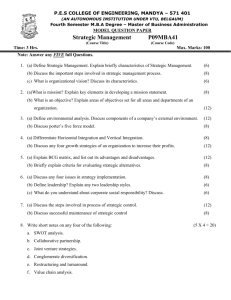 MBA question Paper - PES College of Engineering