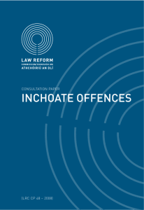 Consultation Paper on Inchoate Offences