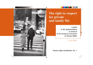 The right to respect for private and family life: A guide to the