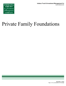 Private Family Foundations - Indiana Trust and Investment