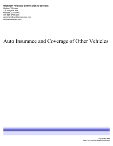 Auto Insurance and Coverage of Other Vehicles