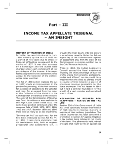 INCOME TAX APPELLATE TRIBUNAL – AN INSIGHT Part – III