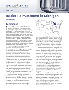Justice Reinvestment in Michigan