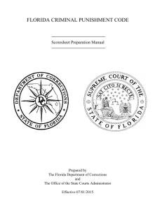 Florida Criminal Punishment Code Scoresheet Preparation Manual