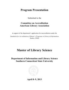 Master of Library Science - Southern Connecticut State University