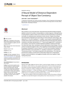 A Neural Model of Distance-Dependent Percept of Object Size