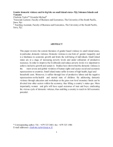 Gender domestic violence and its big bite on small island states