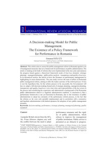 A Decision-making Model for Public Management. The Existence of