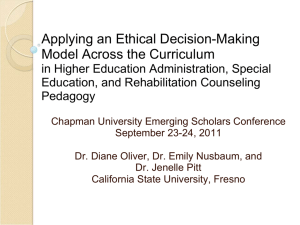 Applying an Ethical Decision-Making Model Across the Curriculum