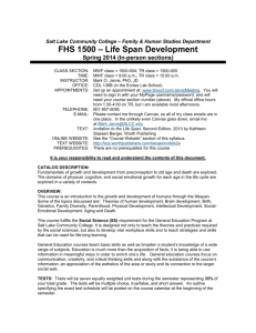 FHS 1500 – Life Span Development