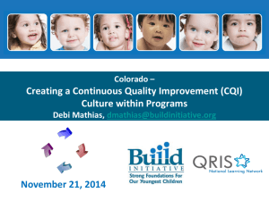 Creating a Continuous Quality Improvement (CQI)