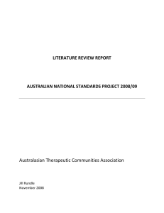 Australasian AOD TC Standards Project Literature Review