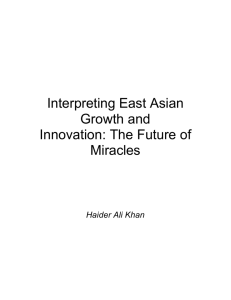 Interpreting East Asian Growth and Innovation: The Future of