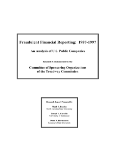 Fraudulent Financial Reporting: 1987-1997