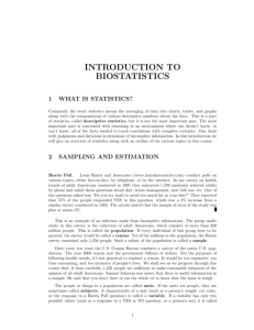 introduction to biostatistics