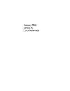 Kurzweil 1000 Quick Reference Guide