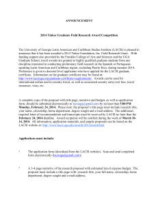 ANNOUNCEMENT 2014 Tinker Graduate Field Research