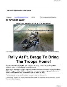 Rally At Ft. Bragg To Bring The Troops Home!