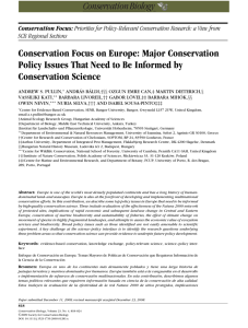 Conservation Focus on Europe