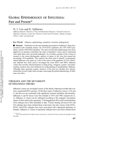 Global Epidemiology of Influenza: Past and Present