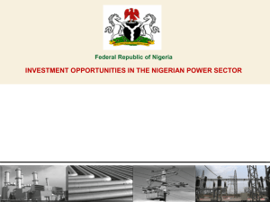 Investment Opportunities in the Nigerian Power Sector