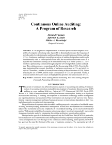 Continuous Online Auditing: A Program of Research