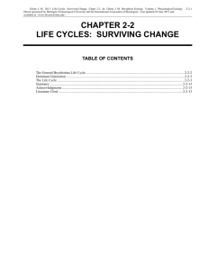 Chapter 2-2 Life Cycles - Bryophyte Ecology