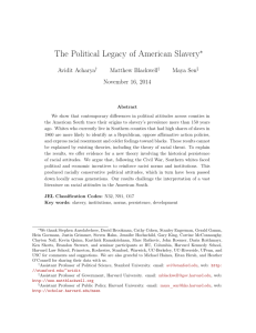 The Persistent Effects of Slavery on Political and Racial Attitudes in