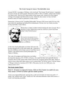 The Greek Concept of Atomos: The Indivisible Atom Around 440 BC