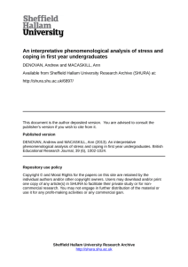 An interpretative phenomenological analysis of stress and coping in