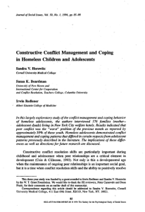 Constructive Conflict Management and Coping in Homeless
