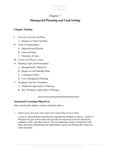 Chapter 7 Managerial Planning and Goal Setting