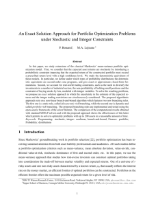 An Exact Solution Approach for Portfolio Optimization Problems