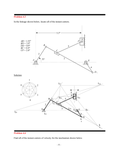 - 4 - Problem 4.3 In the linkage shown below, locate all of the instant