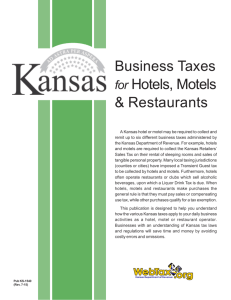 Pub. KS-1540 Business Taxes for Hotels Motels and Restaurants