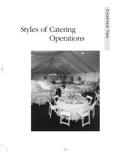 Styles of Catering Operations - Society for Hospitality and