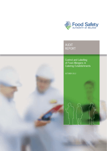 Control and Labelling of Food Allergens in Catering Establishments
