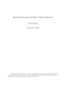 Bank Monitoring and Role of Diversification