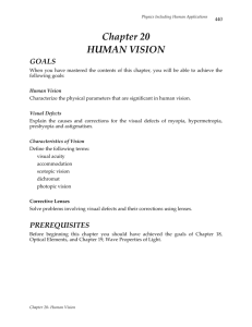 Chapter 20 HUMAN VISION