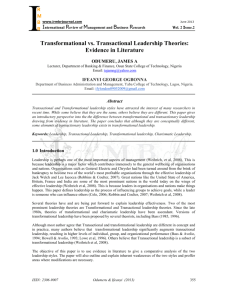Transformational vs. Transactional Leadership Theories