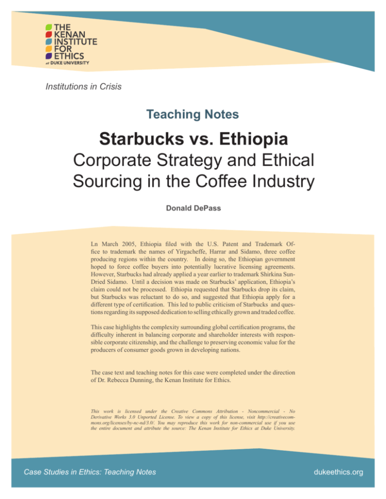 starbucks vs ethiopia case study
