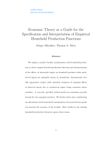 Economic Theory as a Guide for the Specification and Interpretation