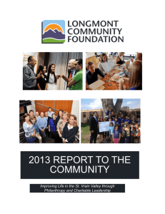 2013 report - Longmont Community Foundation