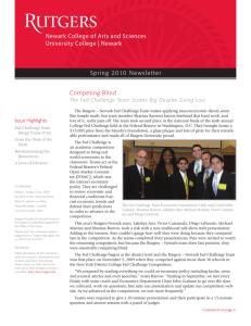 NCAS Spring 2010 Newsletter - Rutgers–Newark Colleges of Arts