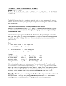 LECTURE 5: LINKAGE AND GENETIC MAPPING Reading: Ch. 5, p