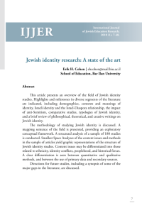 Jewish identity research: A state of the art