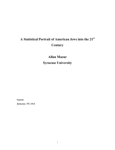 A Statistical Portrait of American Jews into the 21 Century Allan
