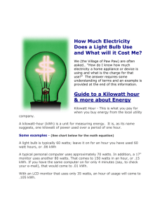 How Much Electricity Does a Light Bulb Use and What will it Cost Me
