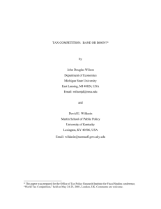 TAX COMPETITION: BANE OR BOON?